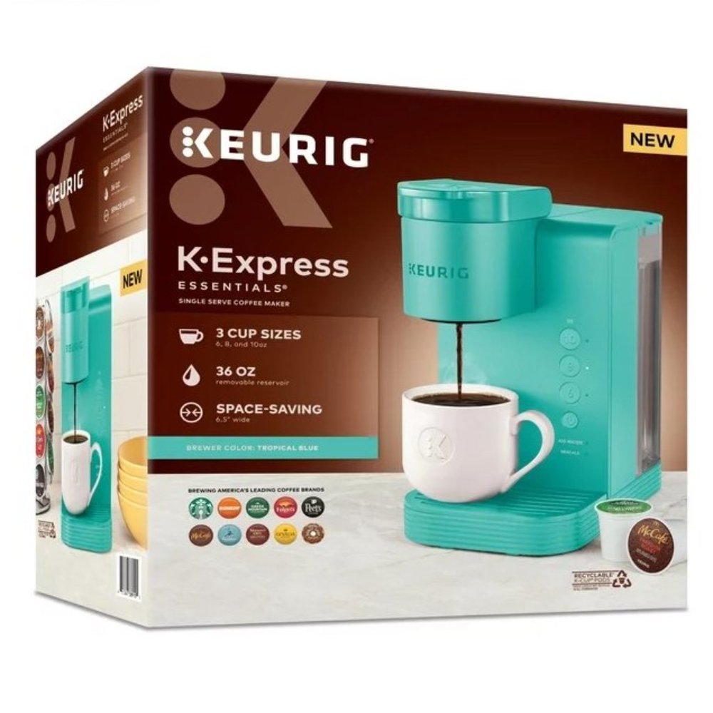 NWT KEURIG K-Express Essentials Single-Serve K-Cup Pod Coffee Maker Teal & Black - Picture 9 of 14